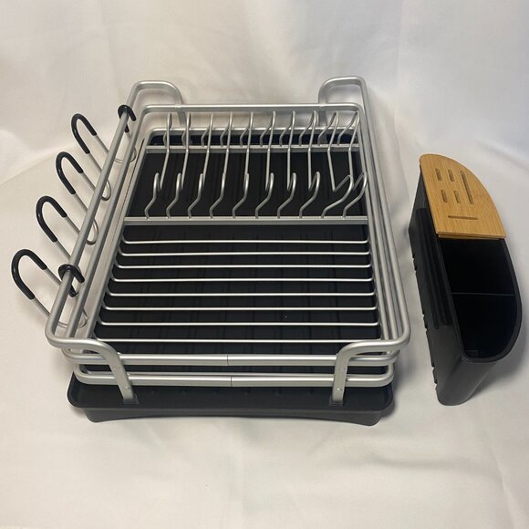Brian & Dany Aluminum Dish Drying Rack Black Silver PY526 Expandable New OpenBox - Picture 2 of 10